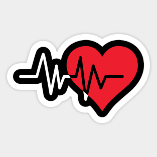 heartbeat waves Sticker